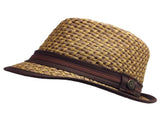 GOORIN BROTHERS Eric B Trilby Fedora Hat Bros Woven Paper Straw in Brown V563-GOORIN-100-4432-BRWN-XL