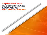 (24 Pack) 5/8" x 36" Zinc Plated Steel Rods and 5/8" Bore Solid Steel Shaft Collars, for Use as an V1258-DP02-C-920