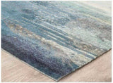 City Blue Rug 280 x 190cm - Contemporary Design with Hand-Carved Short Pile V178-69100