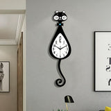Black Cat-Shaped Clock Home Decor Clock Unique Wall Clock High-Quality Clock Cat V1347-115-BLA-23670
