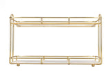 2 Tier Bathroom Shelf Countertop Standing Shelf with Partition Cosmetic Storage Rack Holder Gold V1294-YM0703-3112230031211