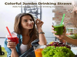 400PCS Jumbo Smoothie, Disposable Drinking, Colorful Boba, 0.43" Wide Plastic V1369-AZ3-W-08629