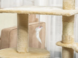 CARLA HOME 134cm Cat Tree for Indoor Cats with Hammock, Plush Perch & Sisal Scratching Posts for V178-36379