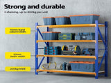 Giantz 4Mx2M Garage Shelving Warehouse Rack Orange WR-F-20206-200BO-ABCX2