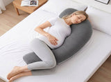 Giselle Bedding Pregnancy Pillow for Side Sleeping L-Shaped Maternity Body Pillow for Women 100% PILLOW-MAT-L-COT-GY