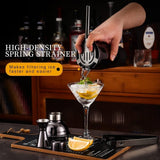 12-Piece Stainless Steel Cocktail Set with Bamboo Stand, Black, for Bar and Home Use, Perfect Gift V1188-MS-325-1515