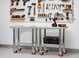 Stainless Steel Table, 61 x 45 cm Food Prep Worktable with Wheels, Kitchen Prep Table with V952-DLGZT2CWDB24K995G001V0