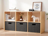 Faux Wicker Storage Baskets with Handles Foldable Organizer Bins for Shelves, 28x28x28cm V1237-ZY00B0GQ9KXN1M