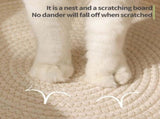 Cat Basket, Woven Cats Bed, Cotton Rope Weaving Pet Nest, Handwoven Breathable Durable Natural V1366-AZ2-W-11377