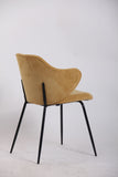 Set of 4 Dining Chairs Corduroy Cord Fabric with Metal Legs in Mustard Yellow V563-68407_2X