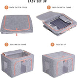 Foldable Storage Box Crushed Steel Frame Clothes Quilt Toys Organizer 60L Random color V201-W12783616