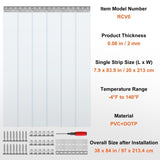 VEVOR Strip 213.4 cm Height x 97 cm Width, 2 mm Thickness, 6PCS Clear PVC Strip Door V952-PZMLPZGHMPTLGNERCV0