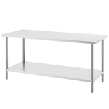 Stainless Steel Prep Table, 30 x 72 x 34 Inch, Heavy Duty Metal Worktable with 3 Adjustable Height V952-CFBXGGZTLCWJS66RVV0