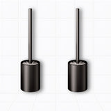 SOGA 2X 27cm Wall-Mounted Toilet Brush with Holder Bathroom Cleaning Scrub Black TAN1043X2