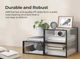 CARLA HOME 12-Pack Clear Shoe Storage Boxes - Stackable - Black - Shoe Box Storage V178-36399