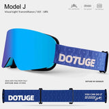 DOTUGE DGZ-Z19XS Series Ski Goggles with Magnetic Quick-Change Lens, Double-Layer Anti-Fog UV400 HD V1341-ZY-YDZWJR6X-J