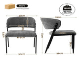 Artiss Dining Chairs Set of 6 Linen Fabric Soft Upholstered Chairs Grey DINC-KJ-7016-GYX6