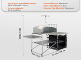 Camping Kitchen Table, Folding Outdoor Cooking Table with Storage Carrying Bag, Aluminum Cook V952-DFBKYDCFHSBDGFR79V0