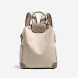 Retro Nylon Backpack PU Leather Color-Block / Packable & Lightweight / 14-inch Laptop Compartment / V1232-TQDNB-002