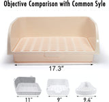 X-Large Rabbit Litter Box with 10PCS Bonus Pads, Drawer, Corner Toilet Box 17.3" x 13" and Bigger V1258-DP02-C-908
