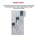 12-Door Locker for Office Gym Shed School Home Storage - Standard Lock with Keys V63-839051