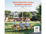 Picnic Table Wooden Tables and Bench Set Umbrella Garden Indoor Outdoor V952-2DFZ29FTKZDMPDRJRV0