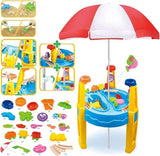 Outdoor Sand and Water Table Toy with Umbrella V196-8804A