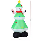 Jingle Jollys Christmas Inflatable Snowman Tree 2.75M Height LED Decorations Illuminated XMAS-INF-SNOWTREE-9FT