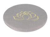 Embroidery Linen Cushion Thickened Round Straw Yoga Mat Home Balcony Seating CushionGray 1 V1294-YM0901-3111200222112