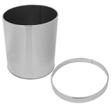 Space Saving Plated Silver Stainless Steel Trash Bin Ideal for Cabinets and Counters V1369-AZ3-W-09018