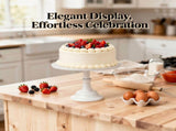 3PCS White Cake Stands, 8" 10" 12" Tiered Cupcake Display Holders, Metal Dessert Serving Trays, V1192-AZ-W-18438