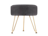 Artiss Ottoman Foot Stool Vanity Velvet Round Grey FS-B-02-VEL-GY