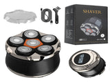 Black Men's 6D Magnetic Rotary Head Shaver for Wet/Dry Use - Professional Electric Bald Head Shaver V888-ELOSUNG45108
