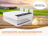 Automatic 48 Egg Incubator - Electric Digital Turning Chicken Quail Duck Hatching V238-SUPDZ-41074807504976