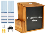Suggestion Box with Slot and Lock Wood Donation Box with 50 Suggestion Cards and 2 V1366-AZ2-W-14710