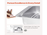 8 Qt 6 Pack Rectangle Chafing Dish Buffet Set Fullsize Pan Stainless Steel V952-ZFXBXGSTGK6JYRMTSV0