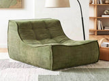 Artiss Floor Sofa Armless Chenille No Assembly Removable Cover Green SBED-N-02-GN