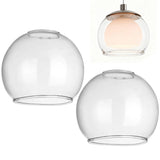 2PCS Clear Glass Shades Globe, Glass Lamp Shade Replacement, Ball Shaped Globe For Light Fixtures, V1369-AZ3-W-08681