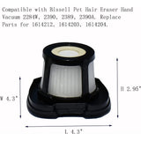 Vacuum Filter Replacement 2284W, 2390, 2389, 2390A, Replace Parts for 1614212, 1614203, 1614204,4 V1366-AZ2-W-18823