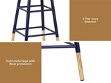 Artiss 2x Bar Stools Metal Gold Navy BA-U-5005-NAGDX2