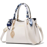 White Large Capacity Lychee PU Leather Tote Handbag - Elegant Women's Satchel Crossbody Bag with V888-ELOSUNG55316-4