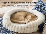 Cat Bed Fluffy Cat Bed Round Cat Bed Cat Furniture Cat Comfort Machine Washable - White - Size 20in V1107-135-50760-WHT-20IN