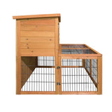 i.Pet Chicken Coop 96cm x 96cm x 100cm Rabbit Hutch Large Run Wooden Cage Outdoor House PET-GT-WOOD-R8002-S