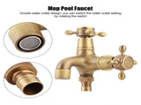 G1/2in Thread Bathroom Copper Single Cold Faucet Washing Machine Mop Pool Water Tap Retro Gold V1294-YM0901-3112200061011
