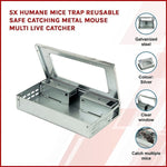 5x Humane Mice Trap Reusable Safe Catching Metal Mouse Multi Live Catcher V63-836501