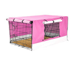 Wire Dog Cage Crate 36in with Tray Cushion Mat PINK Cover Combo V274-PET-WCCVCU36-PK