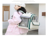 Grey Spacious Pet Carrier Backpack with Clear Window - Comfortable Travel Bag for Cats & Small Dogs V888-ELOSUNG27129