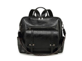 Black Retro Soft PU Leather Backpack for Women - Water-Resistant Large Capacity Travel Rucksack with V888-ELOSUNG45250