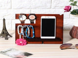 Wood Watch Glasses Jewelry Key Accessories Desktop Storage Rack Holder Home Office V1294-YM0901-3117200065211