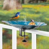 Deck Mounted Bowl Bird Bath for Railing Large 33cm Balcony Clearance Modern Bird Waterer with Stake V1259-DP01-A-3642